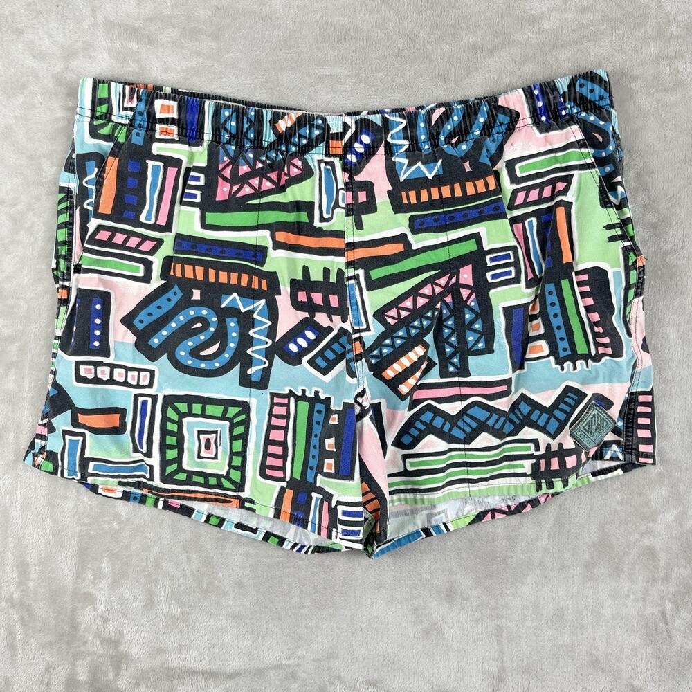 Vtg Ocean Pacific OP Swim Trunks Mens 36" 80s Geometric Memphis Print Vaporwave